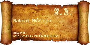 Makrai Mária névjegykártya