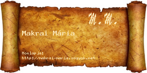 Makrai Mária névjegykártya